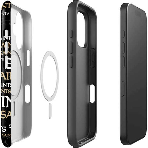 NFL New Orleans Saints Black Blast iPhone 16 Plus Magsafe Impact Case